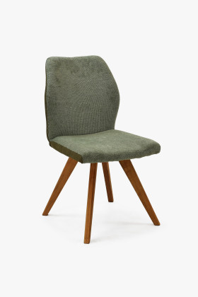 Grüner Stoffstuhl mit Holzbeinen, Modell Hacienda, Eiche